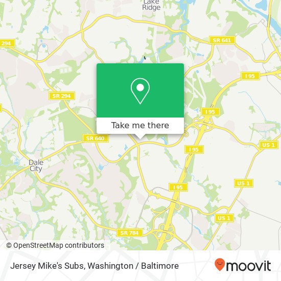 Mapa de Jersey Mike's Subs