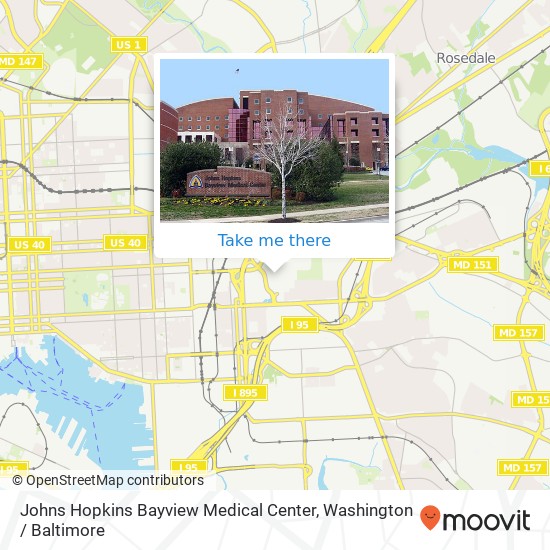 Mapa de Johns Hopkins Bayview Medical Center