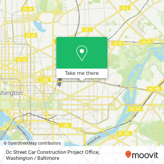 Dc Street Car Construction Project Office map