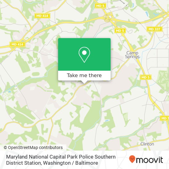 Maryland National Capital Park Police Southern District Station map