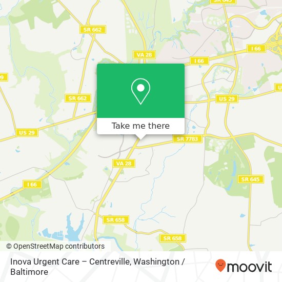 Inova Urgent Care – Centreville map