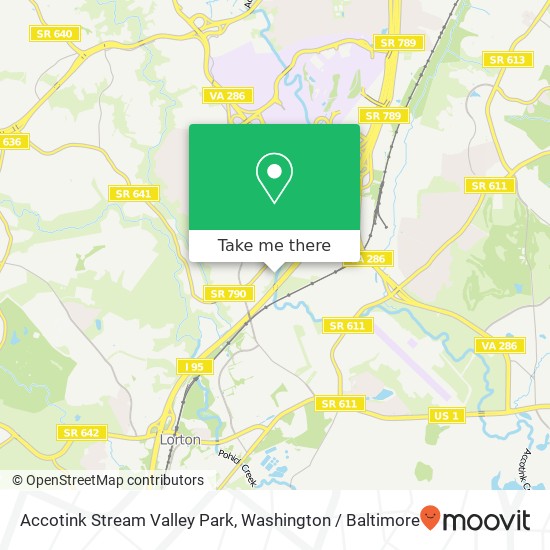 Accotink Stream Valley Park map