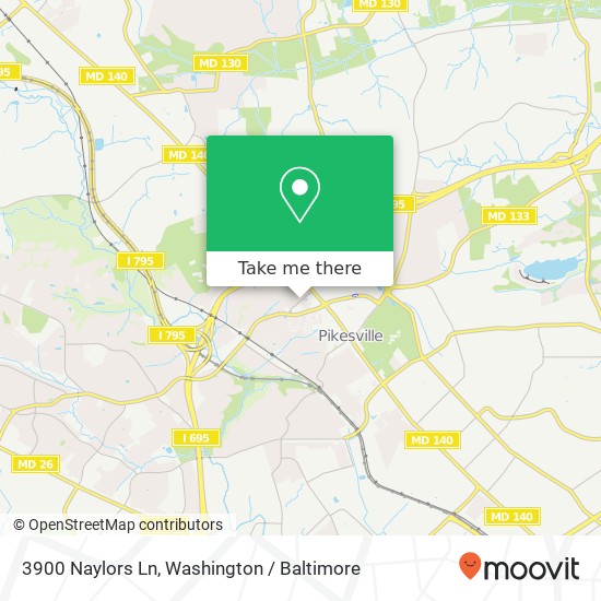 Mapa de 3900 Naylors Ln, Pikesville, MD 21208