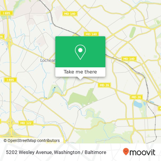 Mapa de 5202 Wesley Avenue, 5202 Wesley Ave, Baltimore, MD 21207, USA