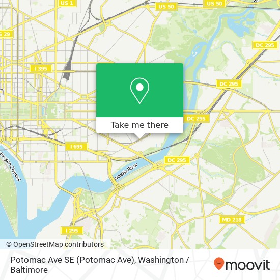 Mapa de Potomac Ave SE (Potomac Ave), Washington, DC 20003