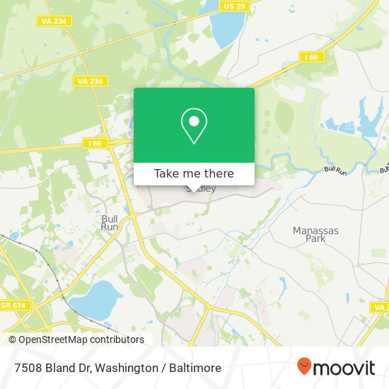 Mapa de 7508 Bland Dr, Manassas, VA 20109