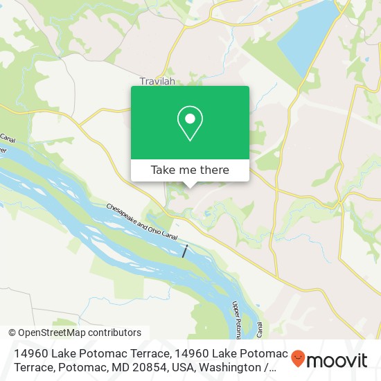 Mapa de 14960 Lake Potomac Terrace, 14960 Lake Potomac Terrace, Potomac, MD 20854, USA