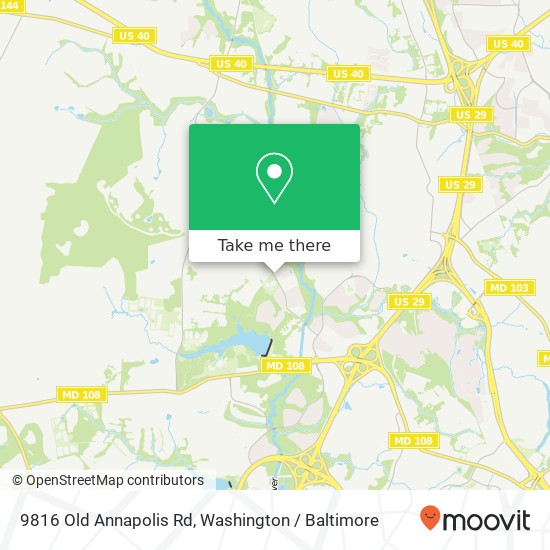 Mapa de 9816 Old Annapolis Rd, Ellicott City, MD 21042