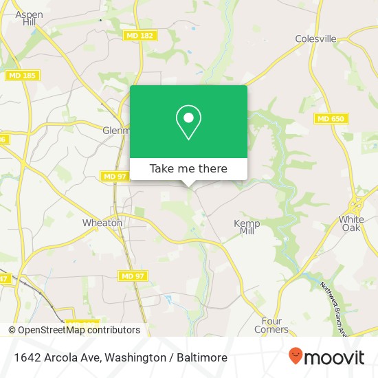 1642 Arcola Ave, Silver Spring, MD 20902 map