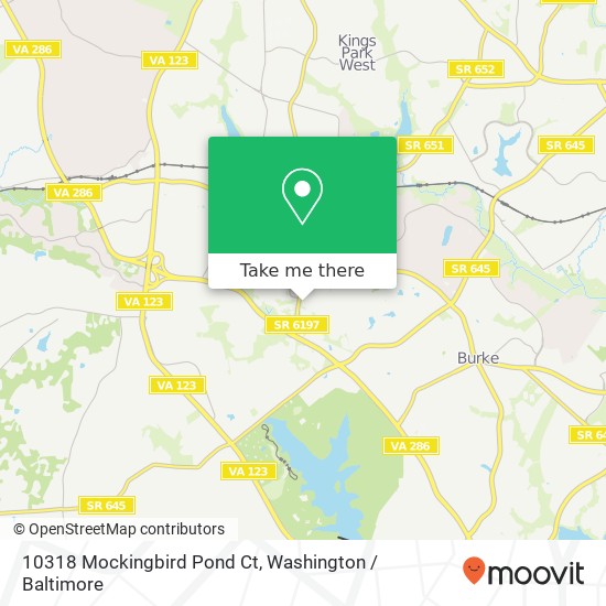 Mapa de 10318 Mockingbird Pond Ct, Burke, VA 22015