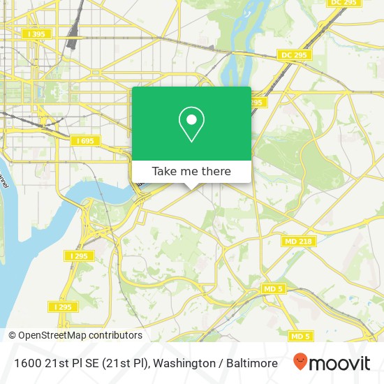 1600 21st Pl SE (21st Pl), Washington, DC 20020 map