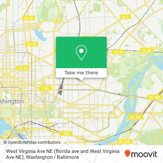 West Virginia Ave NE (florida ave and West Virginia Ave NE), Washington, DC 20002 map