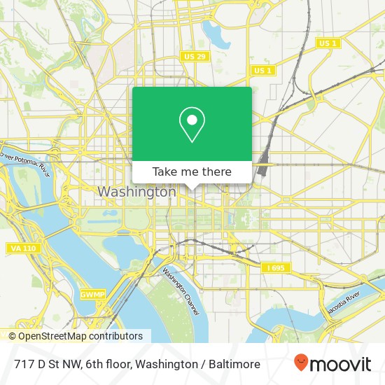 Mapa de 717 D St NW, 6th floor, 717 D St NW, 6th floor, Washington, DC 20004, USA