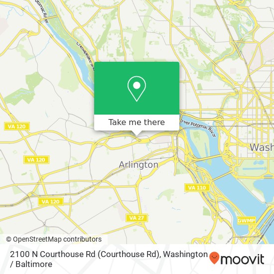 Mapa de 2100 N Courthouse Rd (Courthouse Rd), Arlington, VA 22201