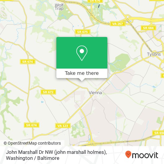 Mapa de John Marshall Dr NW (john marshall holmes), Vienna, VA 22180