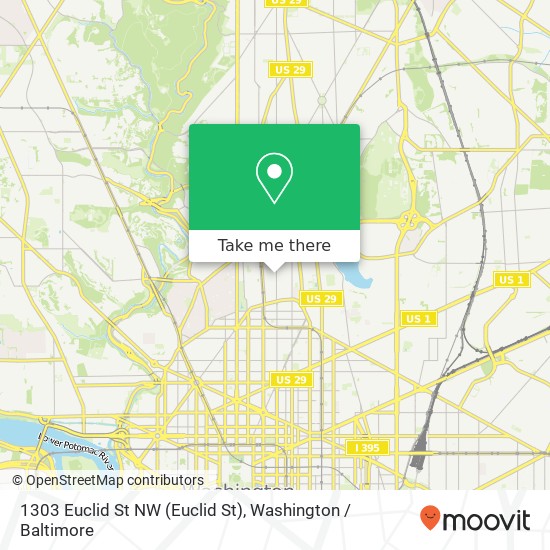 1303 Euclid St NW (Euclid St), Washington, DC 20009 map