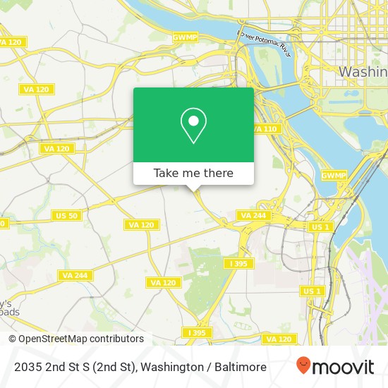 Mapa de 2035 2nd St S (2nd St), Arlington, VA 22204