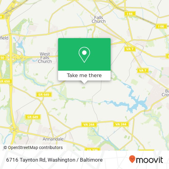 Mapa de 6716 Taynton Rd, Falls Church, VA 22042