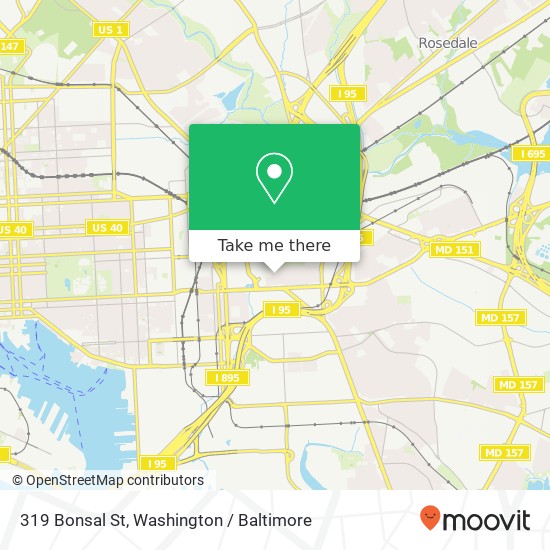 Mapa de 319 Bonsal St, Baltimore, MD 21224