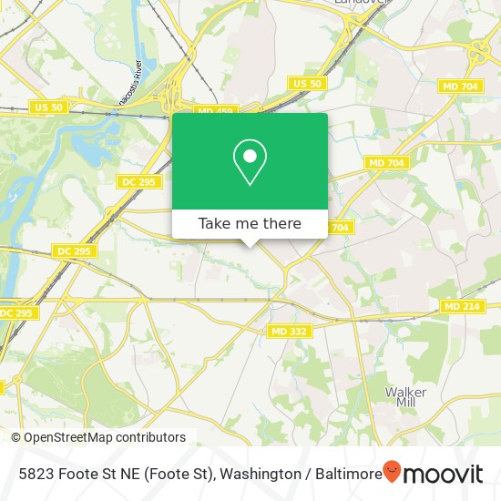Mapa de 5823 Foote St NE (Foote St), Washington, DC 20019