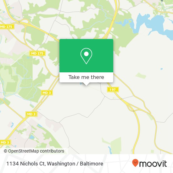 Mapa de 1134 Nichols Ct, Millersville, MD 21108