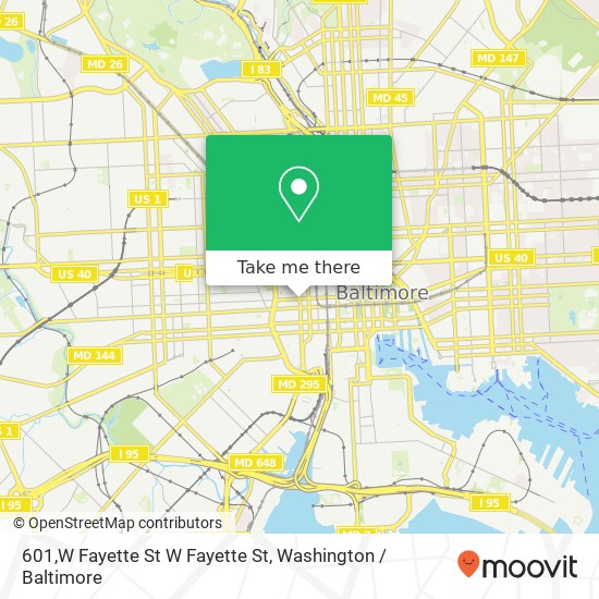 601,W Fayette St W Fayette St, Baltimore, MD 21201 map