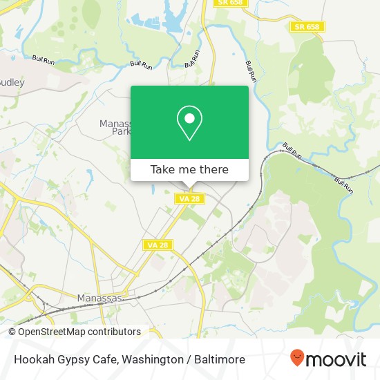 Mapa de Hookah Gypsy Cafe, 8480 Centreville Rd