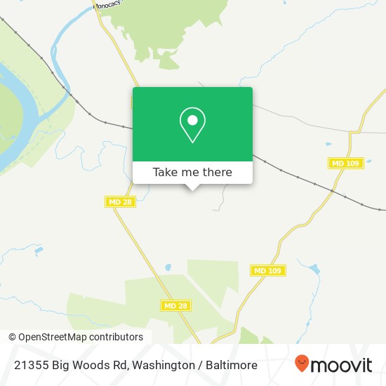 Mapa de 21355 Big Woods Rd, Dickerson, MD 20842