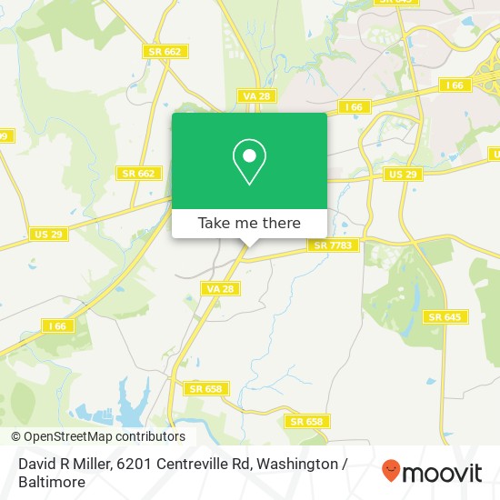 David R Miller, 6201 Centreville Rd map