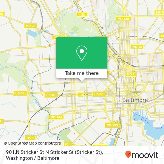 Mapa de 901,N Stricker St N Stricker St (Stricker St), Baltimore, MD 21217