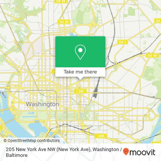 Mapa de 205 New York Ave NW (New York Ave), Washington, DC 20001