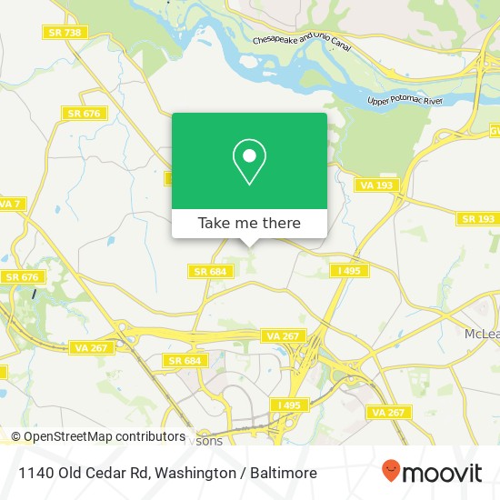 1140 Old Cedar Rd, McLean, VA 22102 map
