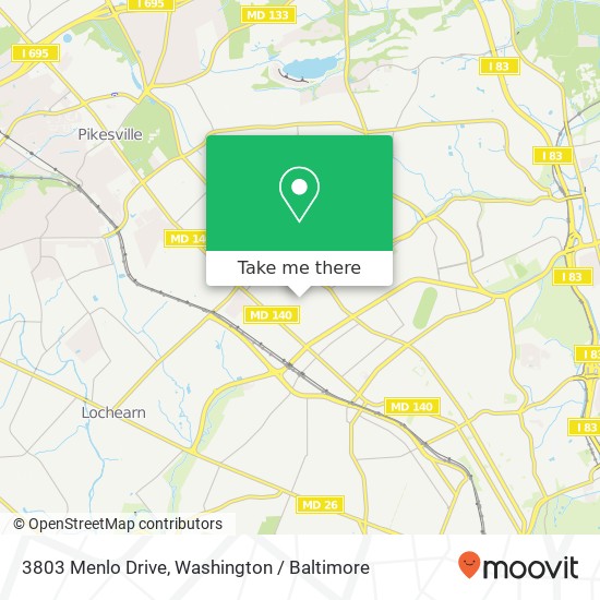 Mapa de 3803 Menlo Drive, 3803 Menlo Dr, Baltimore, MD 21215, USA