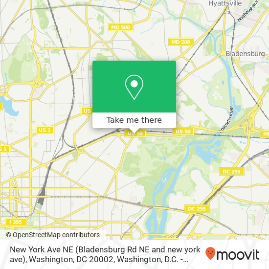 Mapa de New York Ave NE (Bladensburg Rd NE and new york ave), Washington, DC 20002