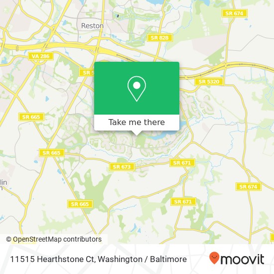 Mapa de 11515 Hearthstone Ct, Reston, VA 20191