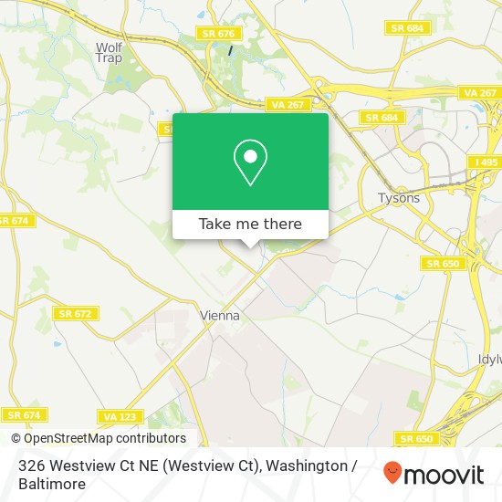 326 Westview Ct NE (Westview Ct), Vienna, VA 22180 map