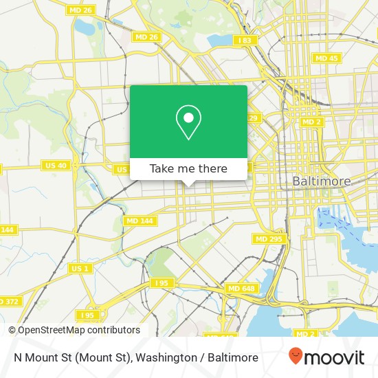 Mapa de N Mount St (Mount St), Baltimore, MD 21223