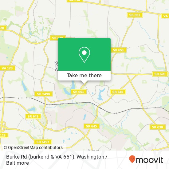 Mapa de Burke Rd (burke rd & VA-651), Fairfax, VA 22032