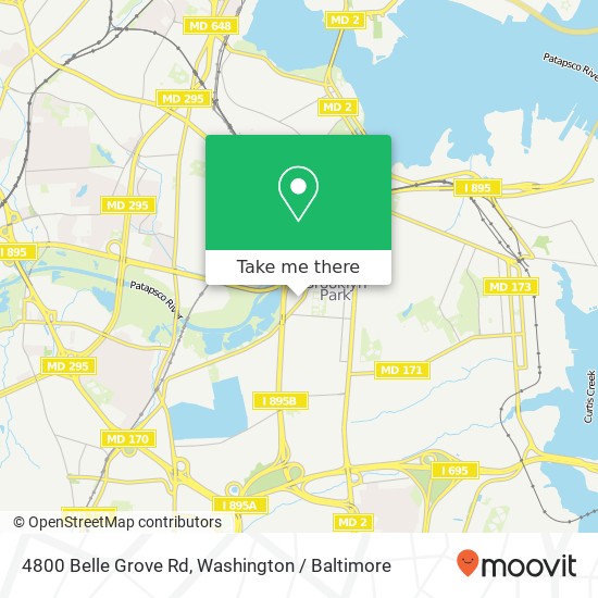 Mapa de 4800 Belle Grove Rd, Brooklyn, MD 21225