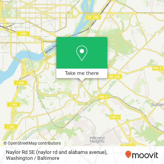 Naylor Rd SE (naylor rd and alabama avenue), Washington, DC 20020 map