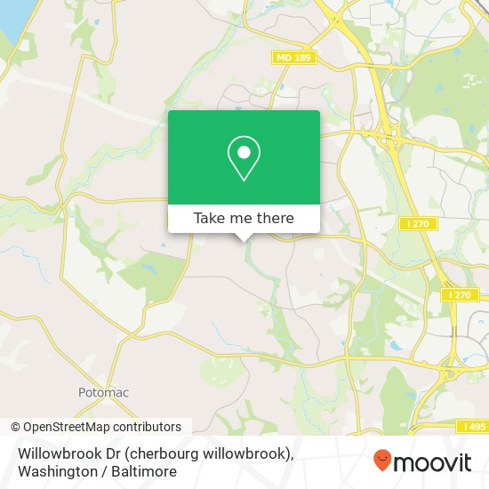 Willowbrook Dr (cherbourg willowbrook), Potomac (POTOMAC), MD 20854 map