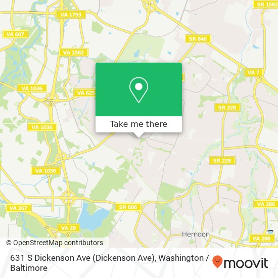 Mapa de 631 S Dickenson Ave (Dickenson Ave), Sterling, VA 20164