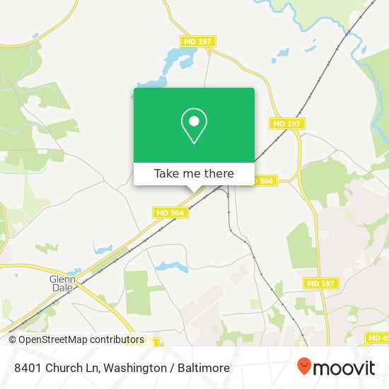 Mapa de 8401 Church Ln, Bowie, MD 20720