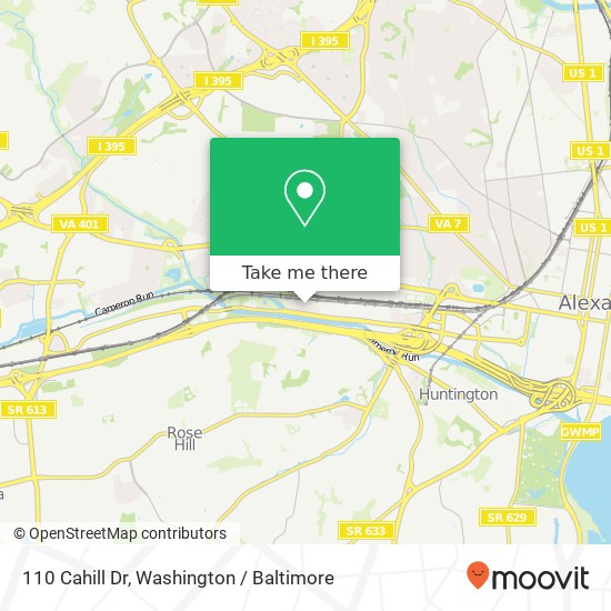 110 Cahill Dr, Alexandria (CAMERON STATION), VA 22304 map