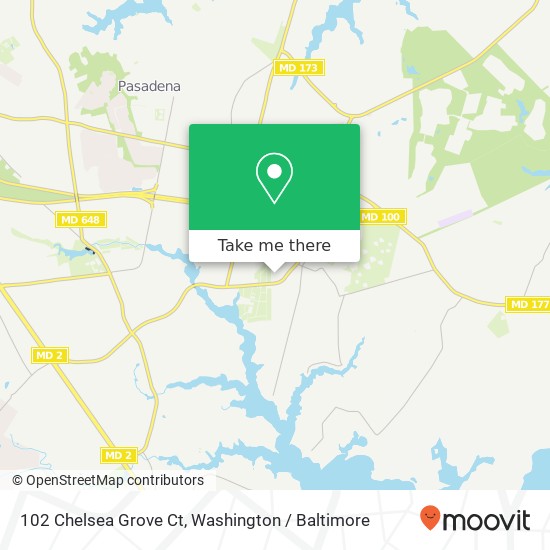 Mapa de 102 Chelsea Grove Ct, Pasadena, MD 21122