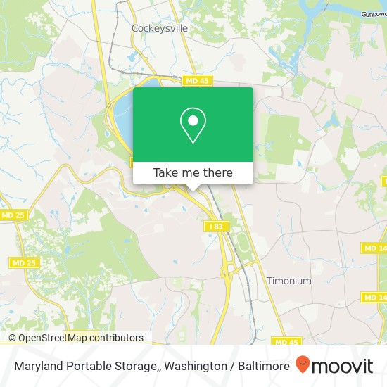 Mapa de Maryland Portable Storage,, 9603 Deereco Rd
