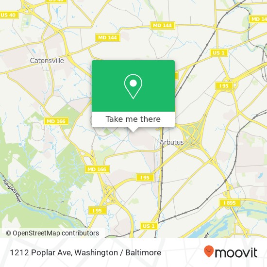 Mapa de 1212 Poplar Ave, Halethorpe, MD 21227