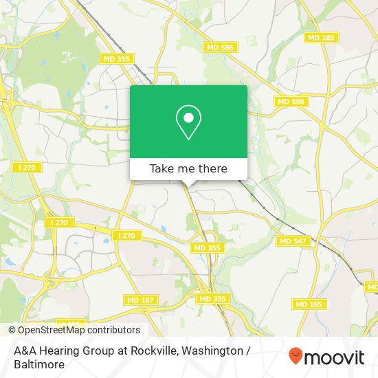Mapa de A&A Hearing Group at Rockville, 11119 Rockville Pike