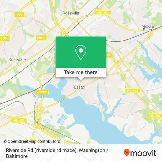Mapa de Riverside Rd (riverside rd mace), Essex, MD 21221