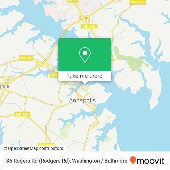 86 Rogers Rd (Rodgers Rd), Annapolis, MD 21402 map